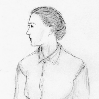 Unsuspecting Leni, as sketched by Raymond when he was (she thought) updating his field notes.