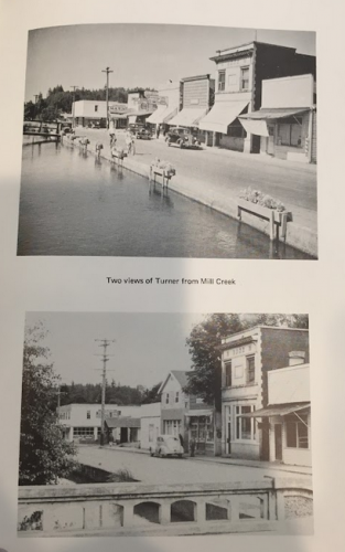 15. Image is a photograph taken from the Turner Centenary booklet (1971) with two views of 3rd Street from Mill Creek.